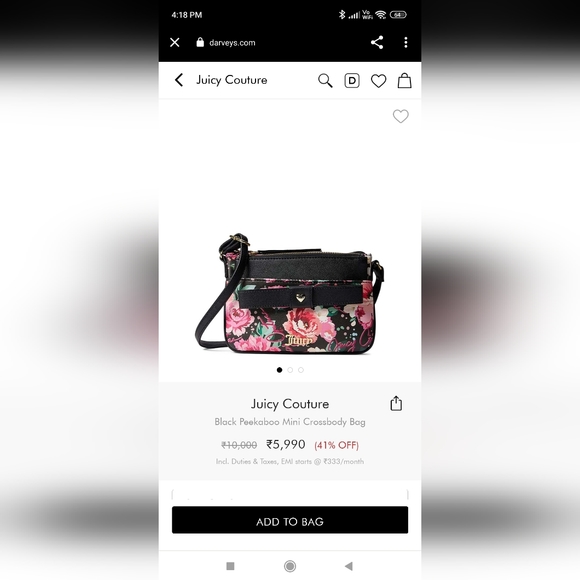 Authentic Floral Juicy Couture Peek-A-Bow Backpack NWT - Picture 14 of 14